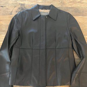 Anne Taylor Leather Jacket. Dark Brown. Size 4P